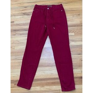 Judy Blue Women's Red Skinny Pants Drawstring Waist Casual 7/28